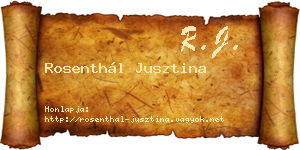 Rosenthál Jusztina névjegykártya